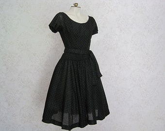 Vintage 50s Jonathan Logan Fit & Flare Dress / 1950s 1960s Vintage Little Black Dress  Cocktail Dress  Party Dress