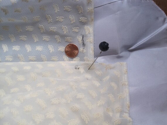 1950s Vintage Party Dress: White Flocked Polka Do… - image 10