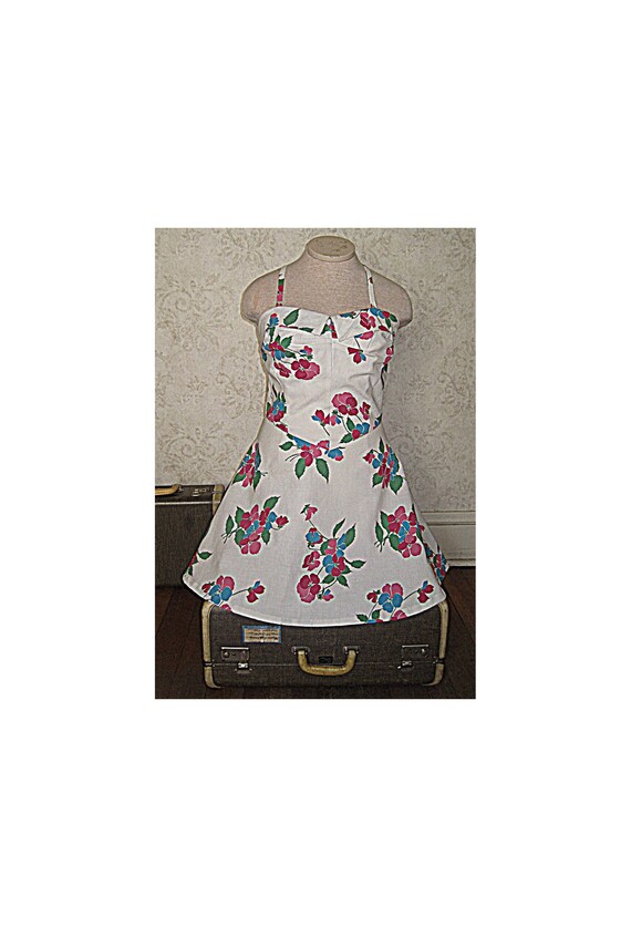 1940s Vintage Romper / Vintage 40s 50 Skirted Bath