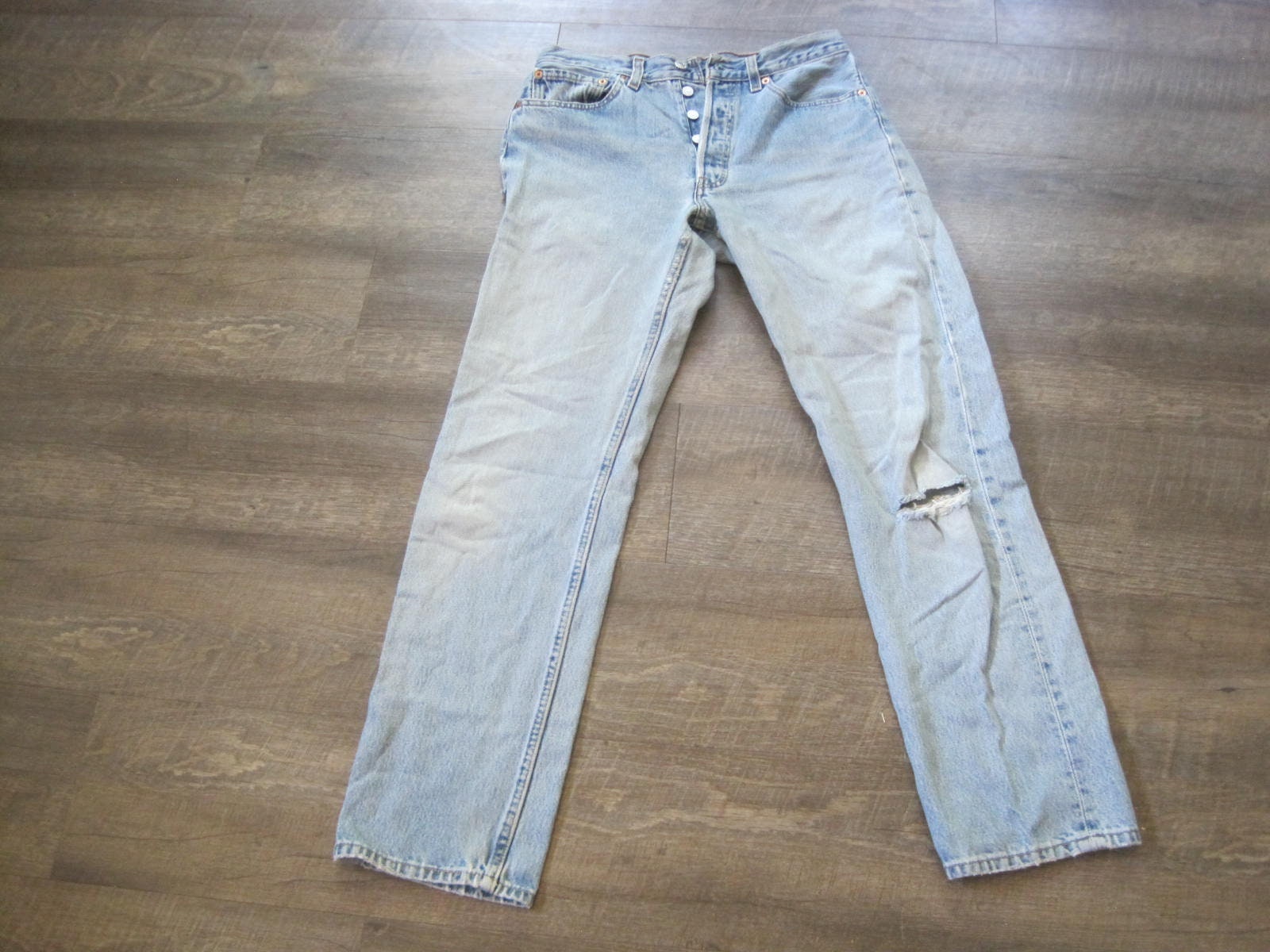 Very Rare Vintage Levis LVC 1937 501xx Distressed Denim Jean -  UK