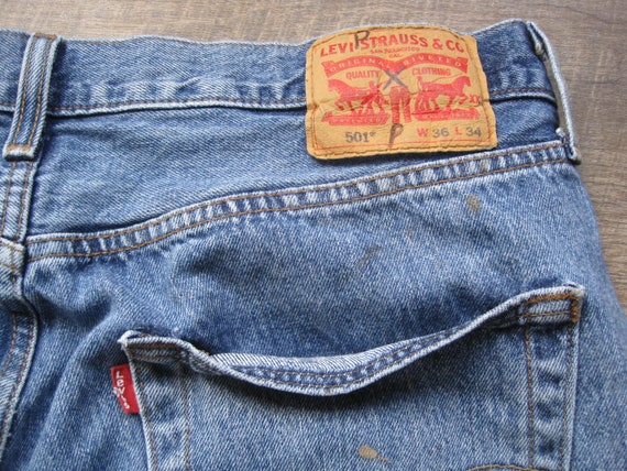 Vintage Levi Button Fly Jeans / Levi's 501 Distre… - image 7