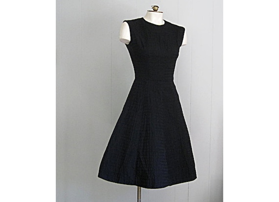 slim fit dress slacks Mesh Plunge Fit and Flare Dress with Pearl Waist Detail Junior / 8 / Black main image 0