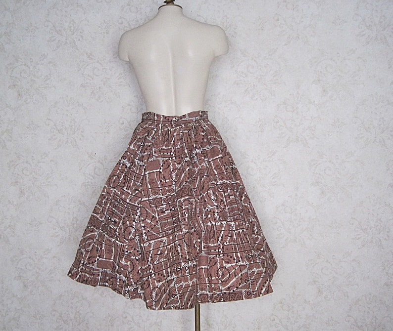 1950s Full Cotton Circle Skirt / Vintage Hawaiian Tiki Skirt image 4