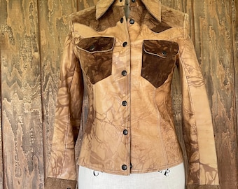 Medium 70s Wellington Leather Brown Leather Jacket / Hippie
