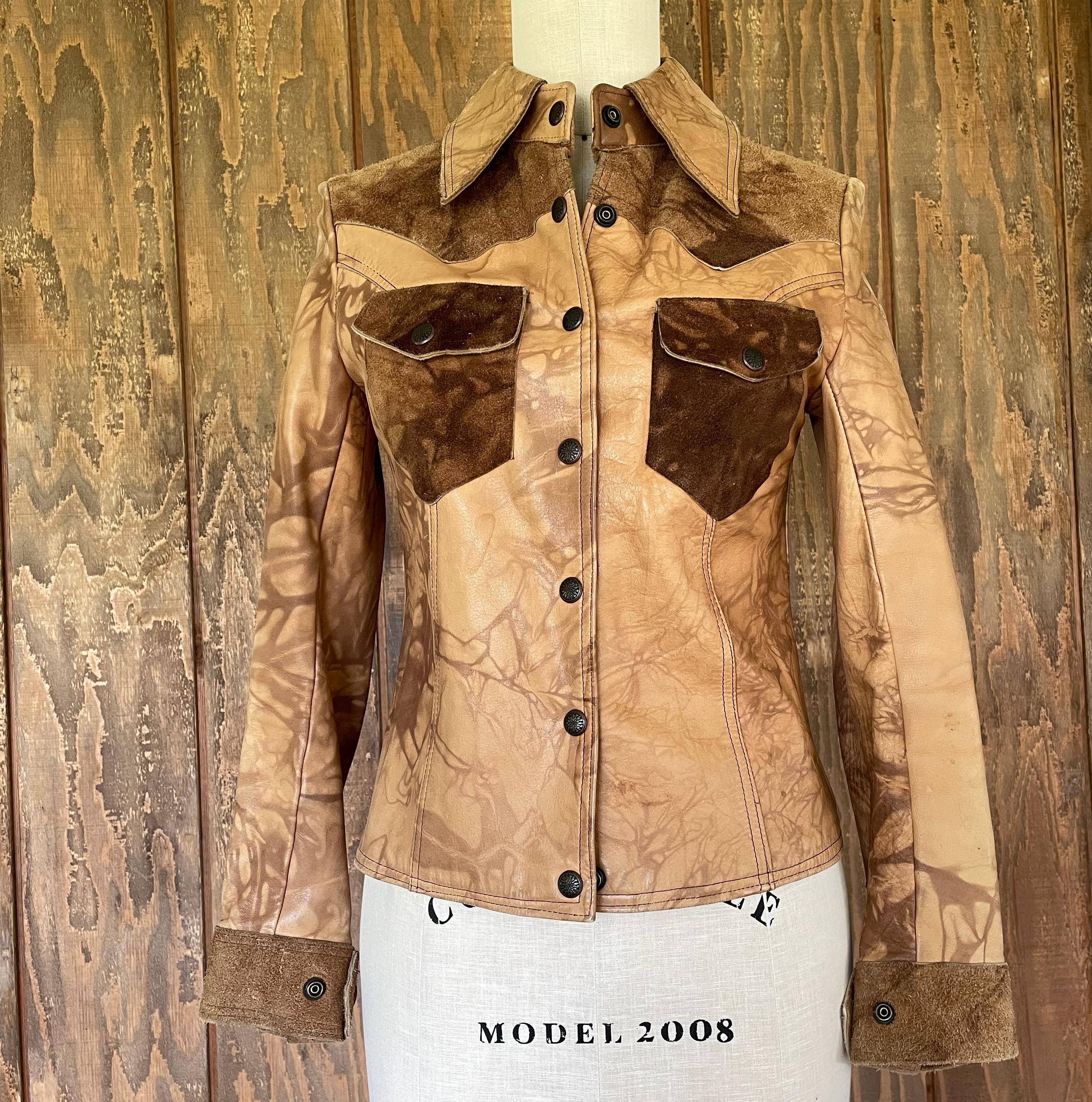 1970s North Beach Leather ムートン切り替え　ジャケット North Beach Jacket Leather - Etsy