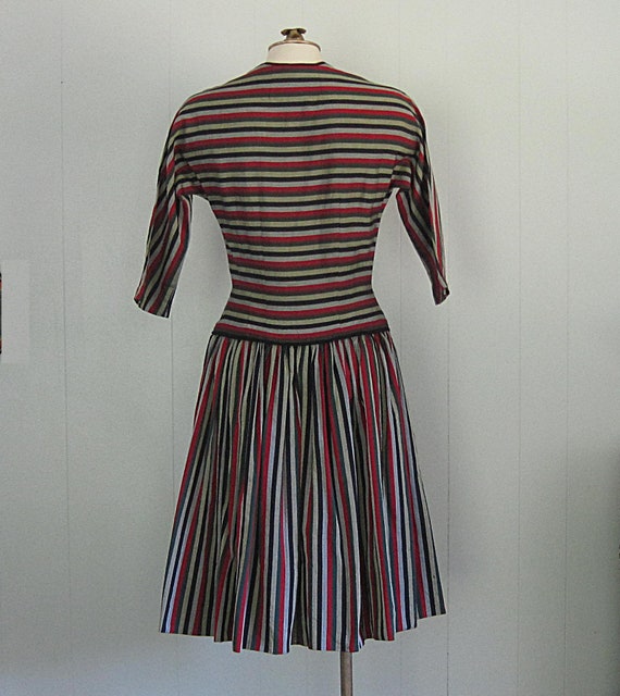 Vintage 50s Striped Pat Hartly Dress / Fitted Bod… - image 8