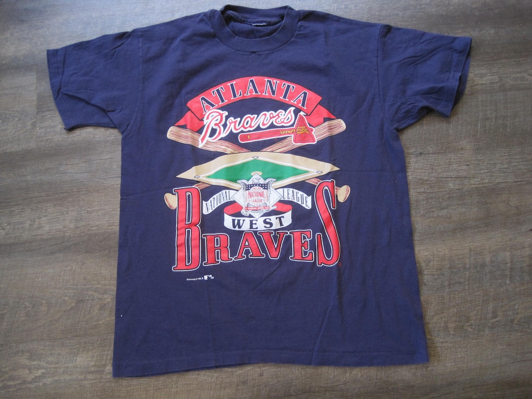 Vintage 90s Atlanta Braves T-shirt: National League West, Large
