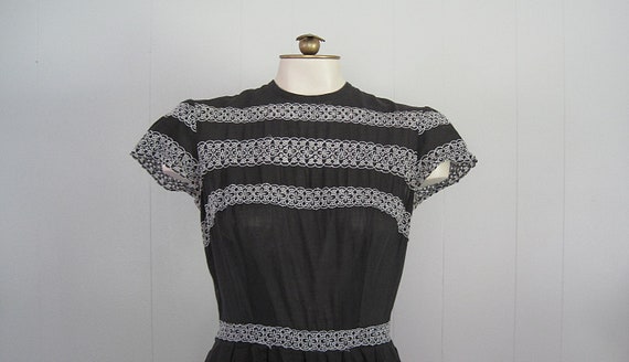 Vicky Vaughn Black and White Eyelet Cotton Dress … - image 2