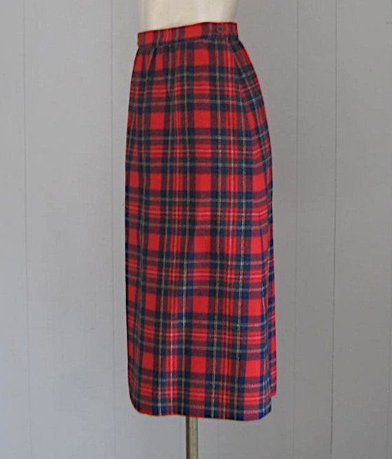 Vintage Pendleton Plaid Wool Skirt / 1980s Pendle… - image 4