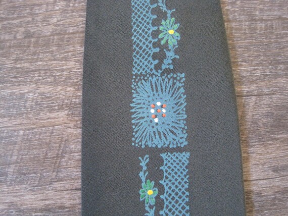Vintage Hand Painted '50s '60s Necktie / Hollyvog… - image 3