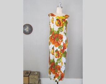 Vintage 1960s 1970s Aloha Floral Print Hawaiian Dress Vintage Womens ...