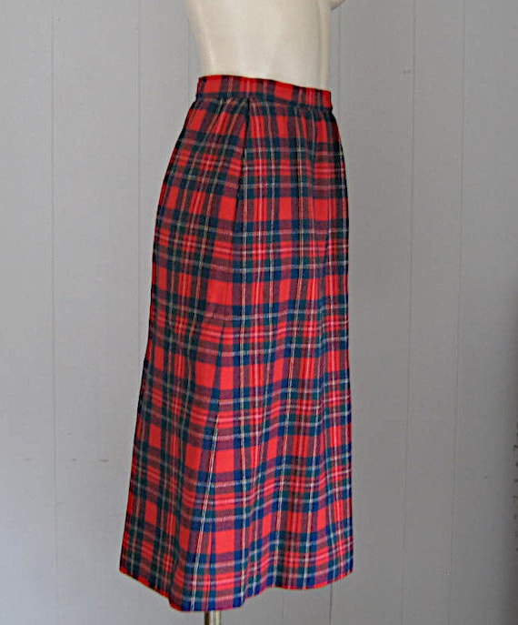 Vintage Pendleton Plaid Wool Skirt / 1980s Pendle… - image 2