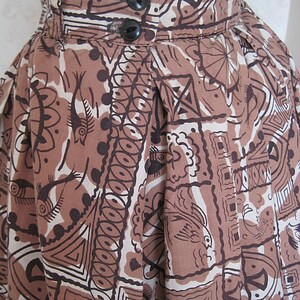 1950s Full Cotton Circle Skirt / Vintage Hawaiian Tiki Skirt image 9