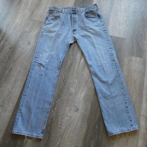 Vintage Levi 501 Button Fly Jeans 38 x 34 Tag Vintage Levis Distressed Denim Relaxed Worn Faded Feathered Jeans 90s Levi's 38 x 35 Actual