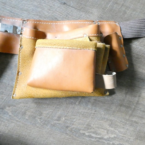 Vintage Tool Belt 9 Pocket Suede Leather Farm Bel… - image 3