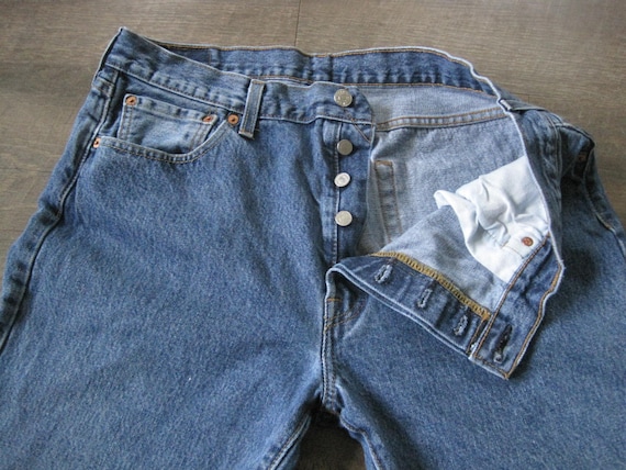 Vintage Levi's Button Fly Jeans / Levis 501 Distr… - image 2