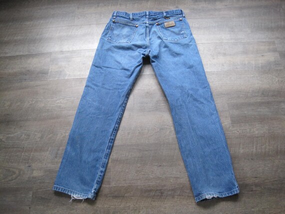Vintage Distressed Denim Jeans / Straight Leg Hig… - image 5