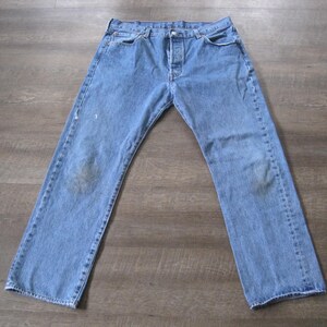 Levi's Button Fly Jeans / Vintage Levi 501 Distressed Denim 36 x 30 Tag Jeans / High Waist Single Stitch Levis Boyfriend Jeans