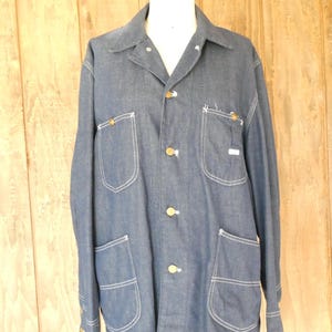 Vintage Lee Barn Jacket Lightweight Denim 1970s Farm Hand Chore Coat