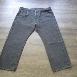 Vintage Levi&#39;s Button Fly Jeans / Single Stitch Black Levi 501 Distressed Denim 42 x 30 Tag Natural Wear High Waist 90s Levis 40 x 28 Actual
