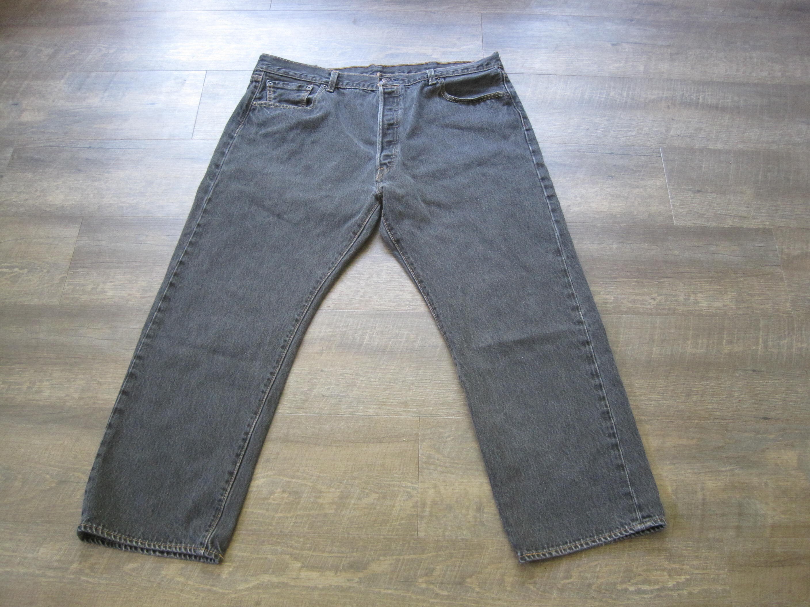 Vintage Levi's 501 Jeans: Black Distressed Denim, Button Fly42 X