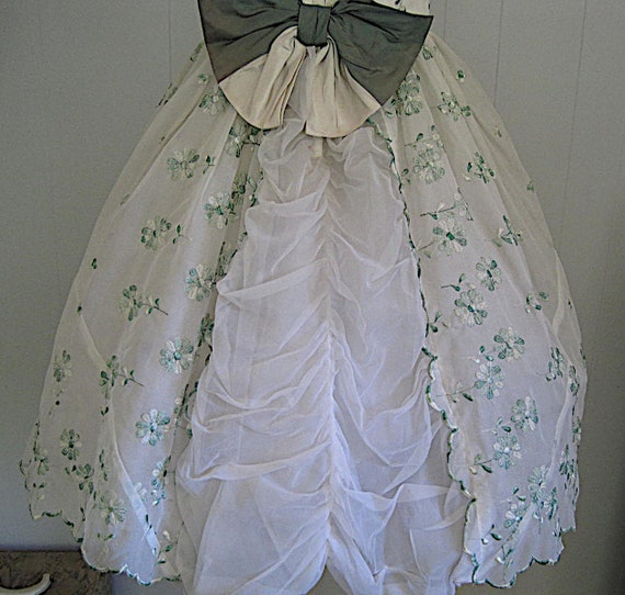 Vintage Fit / Flare Floral Chiffon Party Dress / … - image 7