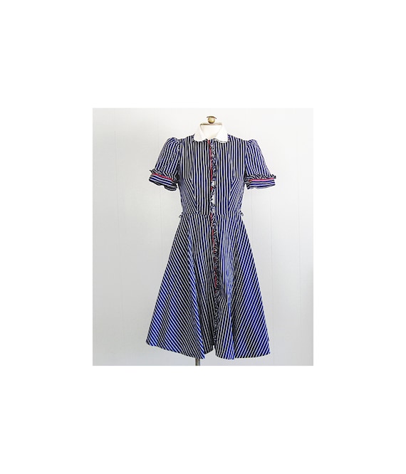1940s Vintage Cotton Day Dress / Kenrose '40s '50s