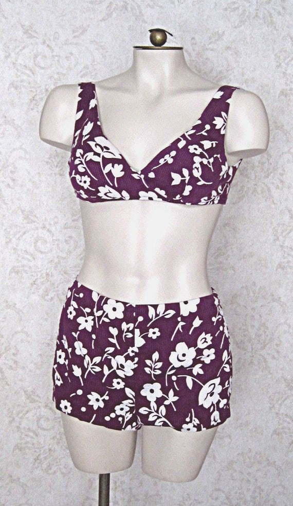 Vintage 1960s Bikini Swim Suit / 60s Two Piece Vi… - image 2