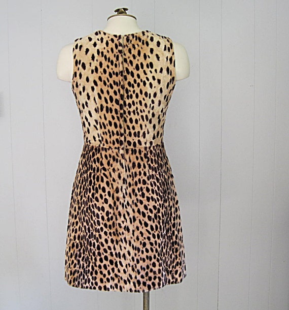 50s Vintage Pin Up Cocktail Dress / Leopard Print… - image 4