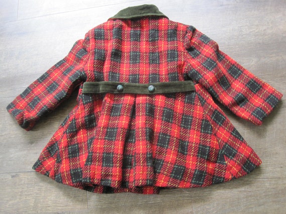 Vintage 1950s Girl's Coat / Plaid Kute Kiddie Pri… - image 2