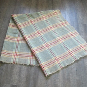 Vintage Wool Plaid Camp Blanket: Rustic Cabin Throw (56x72)