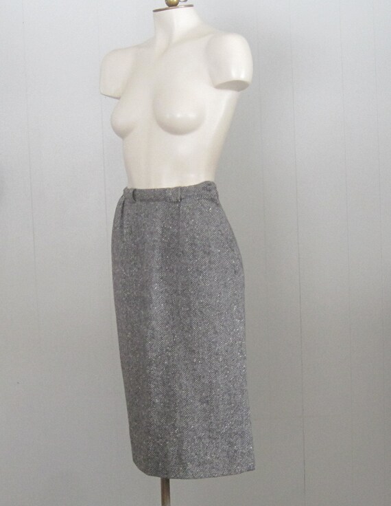 XS 1950s Pink Tweed Pencil Skirt