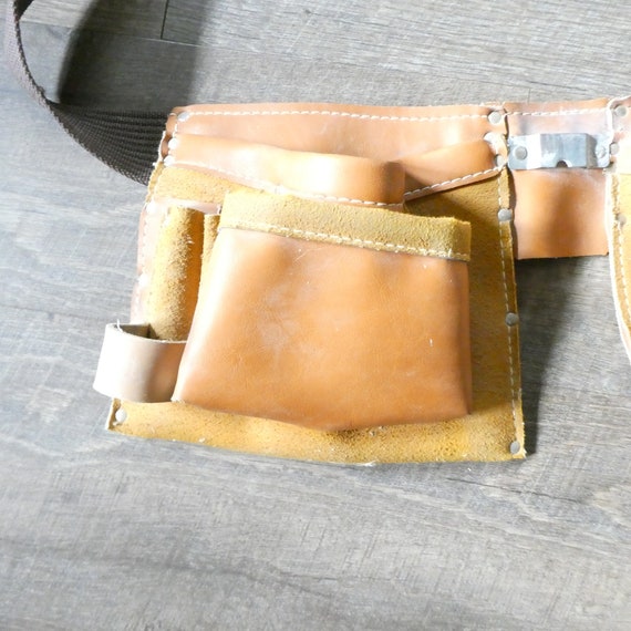 Vintage Tool Belt 9 Pocket Suede Leather Farm Bel… - image 2