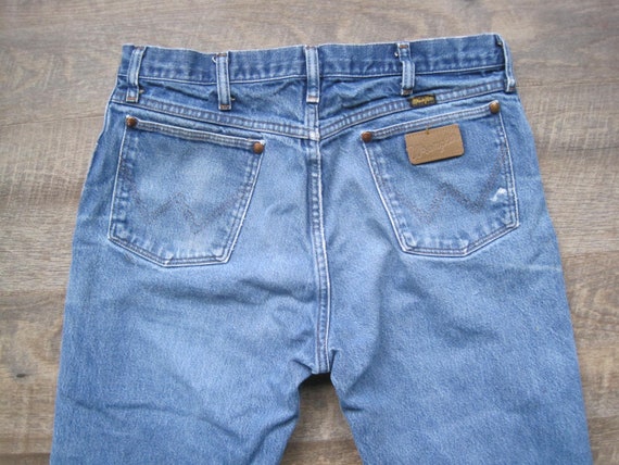 Vintage Distressed Denim Jeans / Straight Leg Hig… - image 6