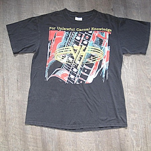 Vintage Van Halen T Shirt For Unlawful Carnal Knowledge 90s Van Halen Concert Tour T Shirt Double-sided Rock Band Tee