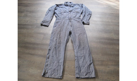 Vintage Key Denim Mechanic Coverall / Herringbone… - image 1