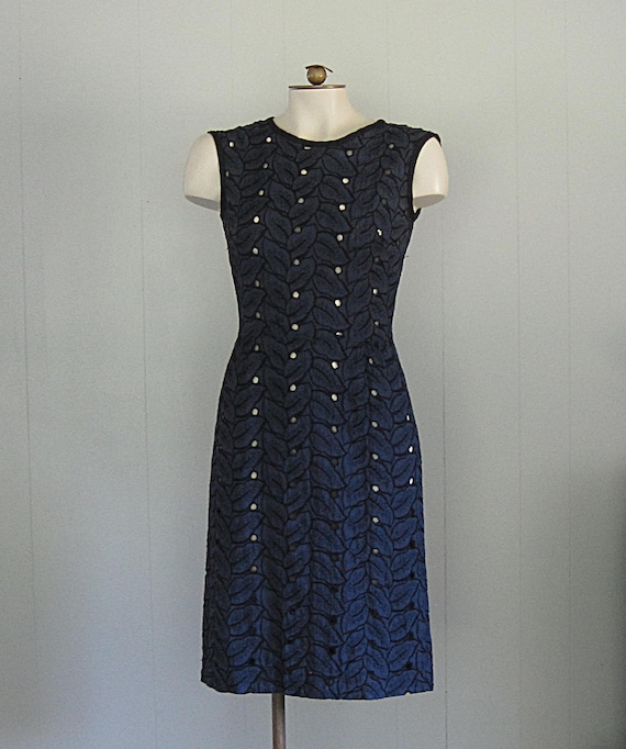 Vintage 1950s Wiggle Dress / Toni Todd Black and … - image 7