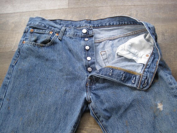 Vintage Levi Button Fly Jeans / Levi's 501 Distre… - image 4