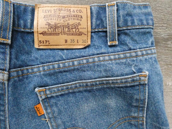 Vintage Levi's 517 Jeans: Orange Tab Boot Cut Den… - image 7
