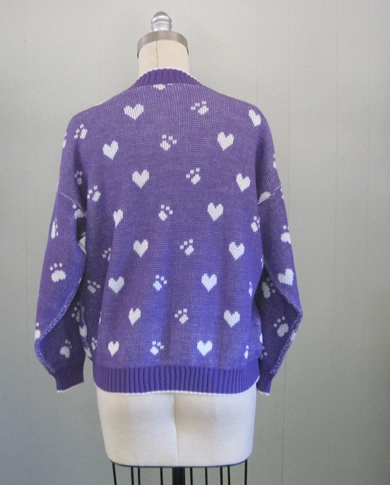 1980s Vintage Crazy Cat Lady Sweater / '80s '90s … - image 6