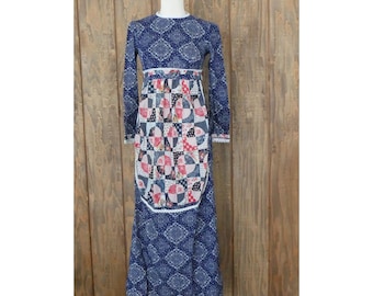 Vintage 1970s Patchwork Maxi Dress
