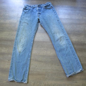 Vintage Levi's Button Fly Jeans / Levis 501 Single Stitch Distressed Denim 34 x 38 Tag Worn Faded Vintage Levi 80s 90s Jeans 31 x 34 Actual