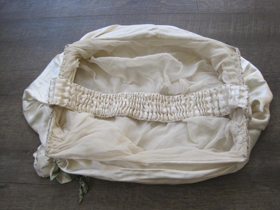 Antique Silk Flower Girl Bag / Edwardian or 1920s… - image 6