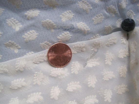 1950s Vintage Party Dress: White Flocked Polka Do… - image 9