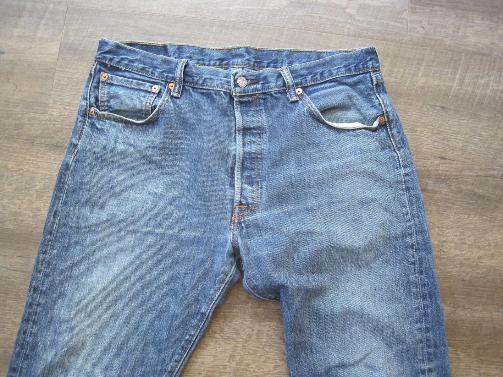 Vintage Levi's 501 Jeans: Distressed Button Fly Denim (36x32) - Etsy