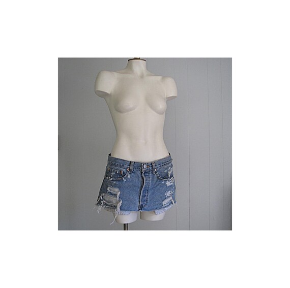 Levi's 501 Vintage Denim Cut Off Mini Skirt / Vint