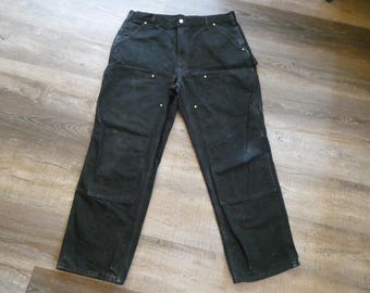 Vintage Carhartt Double Knee Work Pants Black B01 38 x 30
