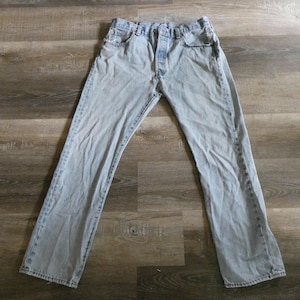 Vintage Levi&#39;s 501 Jeans 34x31: Distressed Button Fly Denim