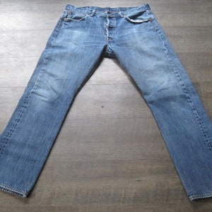 Vintage Levi's Button Fly Jeans / Single Stitch Levis 501 Distressed Denim 34 X 34 '90s Vintage Levi Jeans Natural Wear Fade Feather 34 x 33