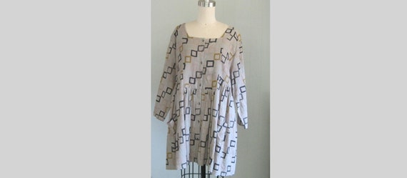 Gudrun Sjoden Babydoll Dress / Y2K Cotton Linen A… - image 1